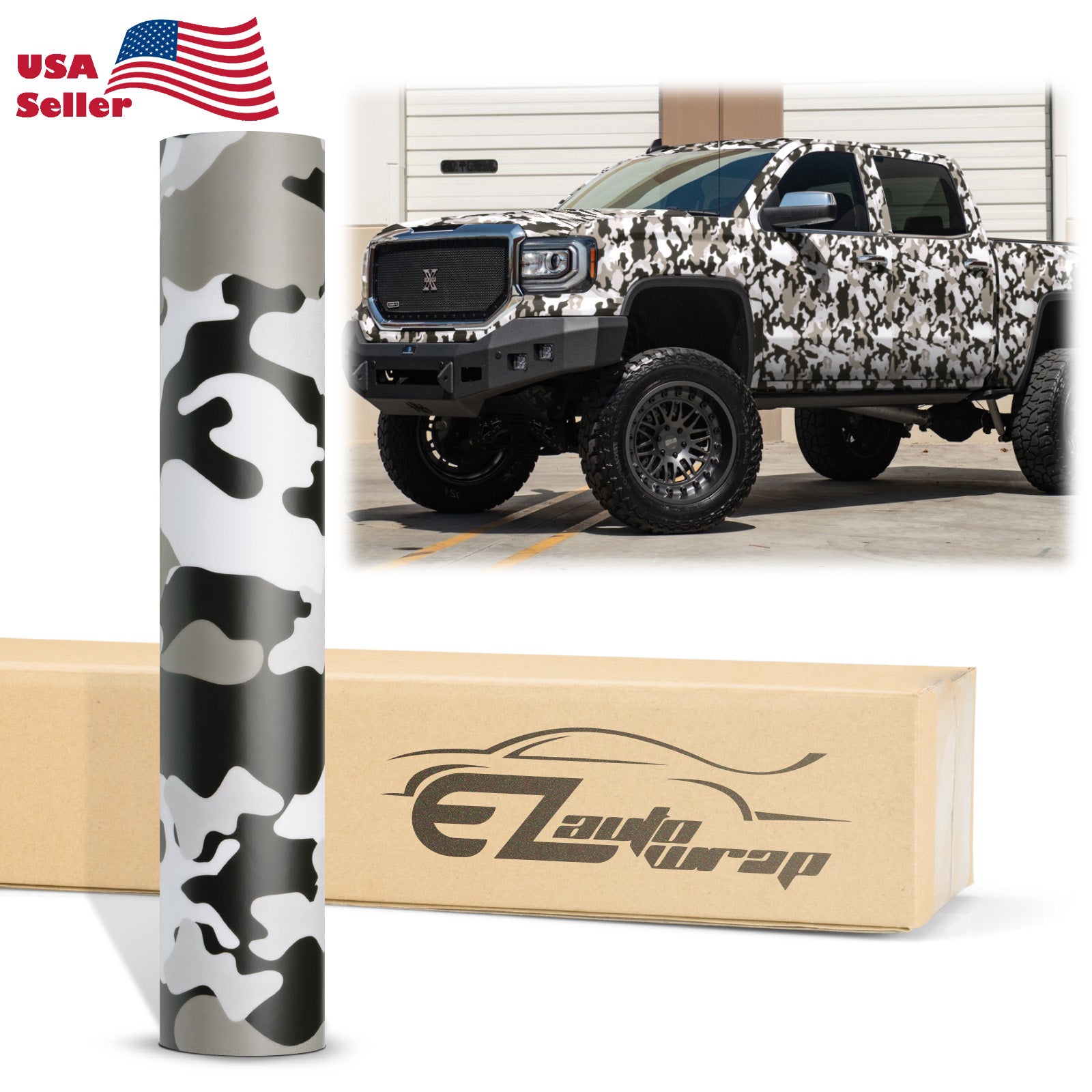 Camouflage Army Gray Vinyl Wrap
