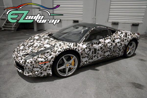 Camouflage Army Gray Vinyl Wrap