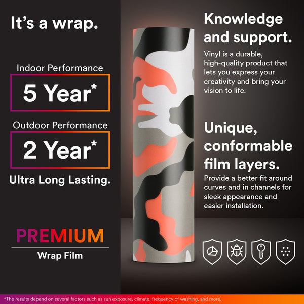 Camouflage Orange Black Gray Vinyl Wrap