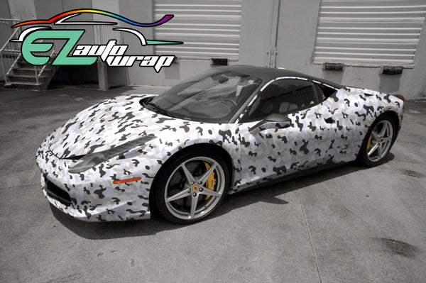 Camouflage Snow White Vinyl Wrap