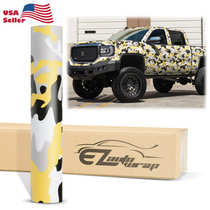 Camouflage Yellow Black White Gray Vinyl Wrap