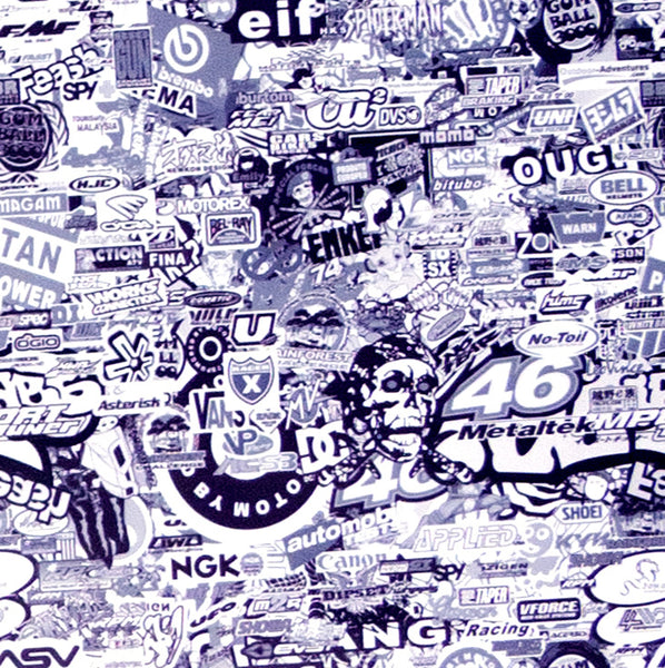 Sticker Bomb Anime Vinyl Wrap #BLACK LK