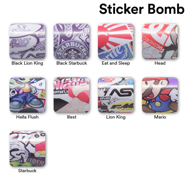 Sticker Bomb Anime Vinyl Wrap #BLACK LK