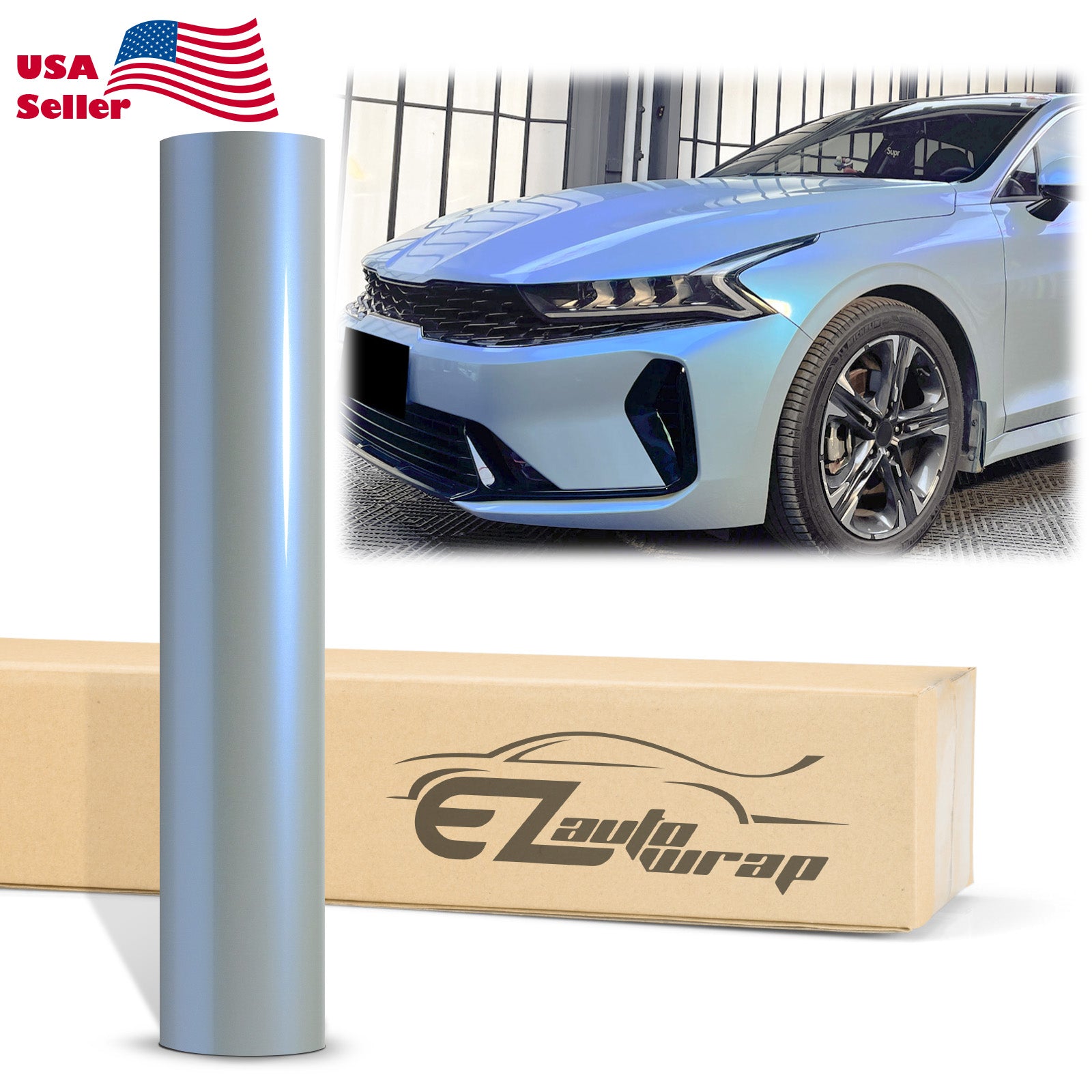 Space Candy Gloss Gray Blue Color Shift Vinyl Wrap