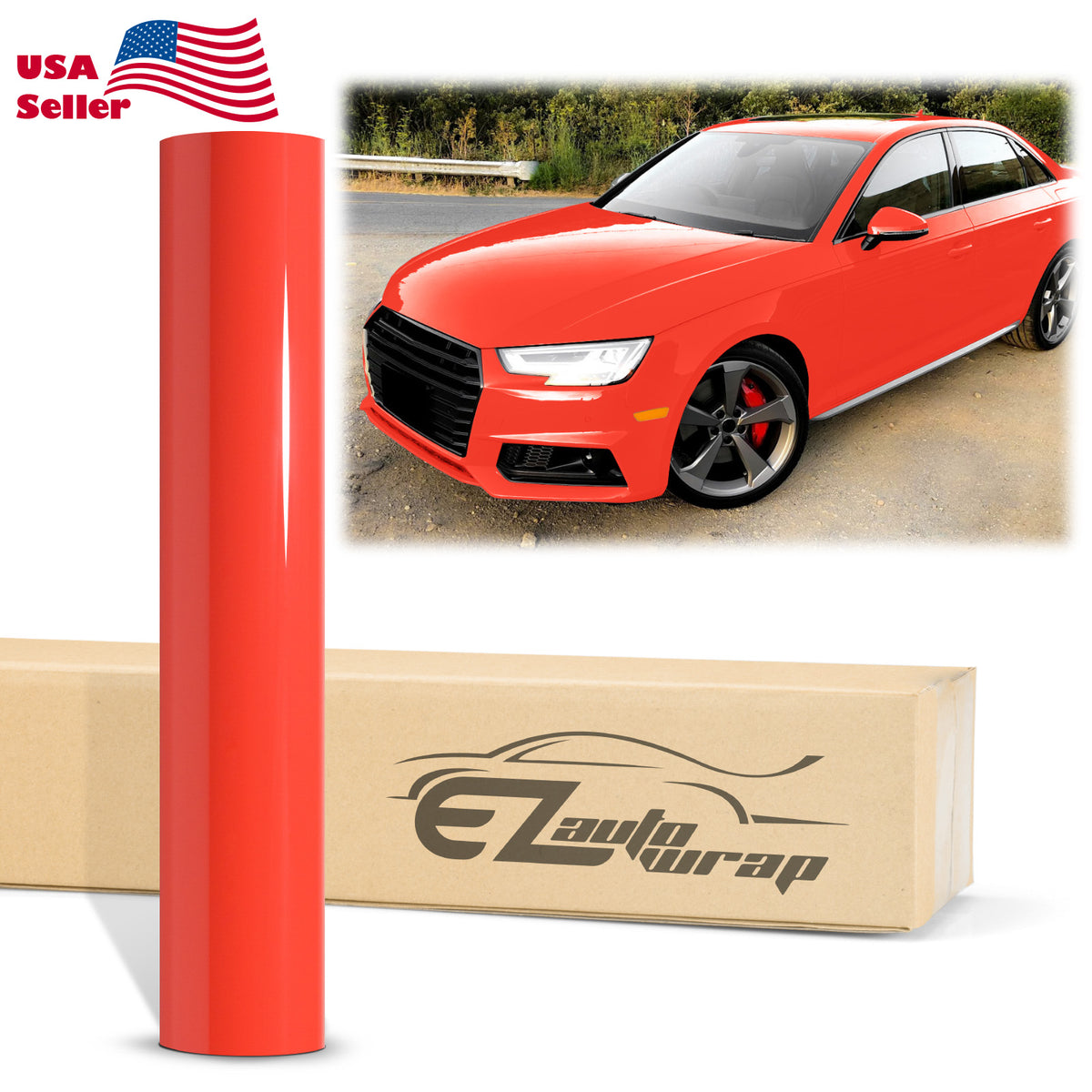 High Gloss Racing Red Vinyl Wrap – EzAuto Wrap