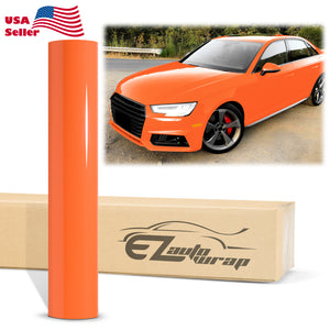 High Gloss Flame Orange Vinyl Wrap