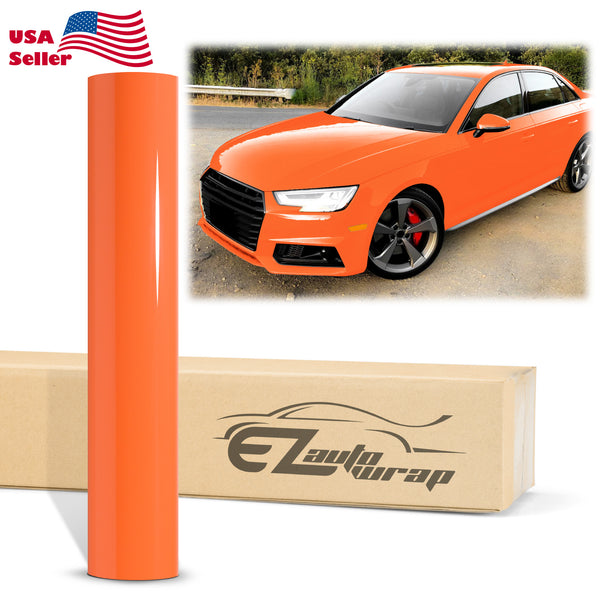 High Gloss Flame Orange Vinyl Wrap