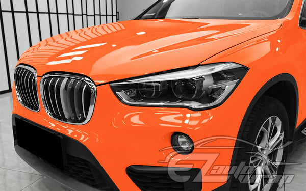 High Gloss Flame Orange Vinyl Wrap