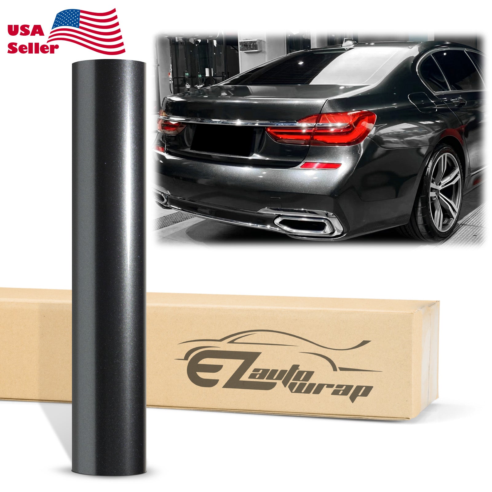 Super Gloss Metallic Charcoal Gray Vinyl Wrap