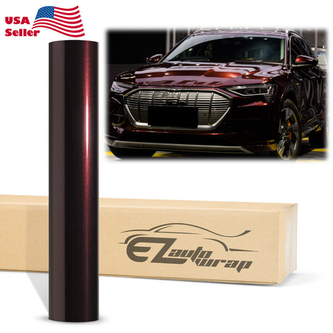Super Gloss Metallic Rose Black Vinyl Wrap