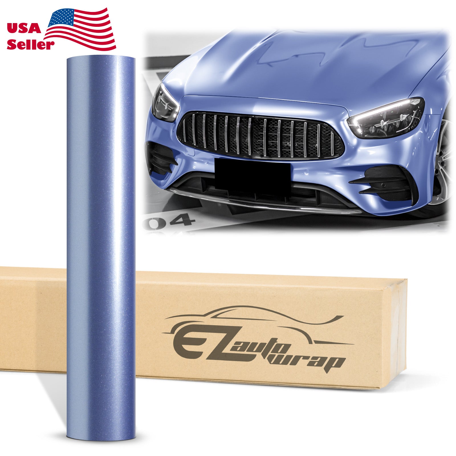 Super Gloss Metallic Frosted Blue Vinyl Wrap