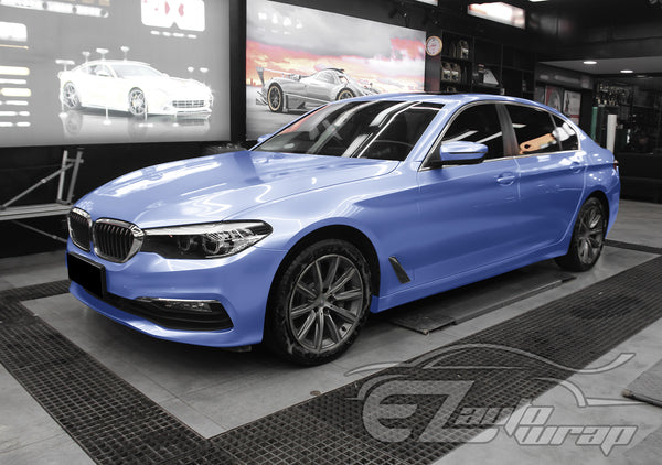 Super Gloss Metallic Frosted Blue Vinyl Wrap
