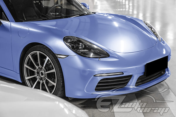 Super Gloss Metallic Frosted Blue Vinyl Wrap