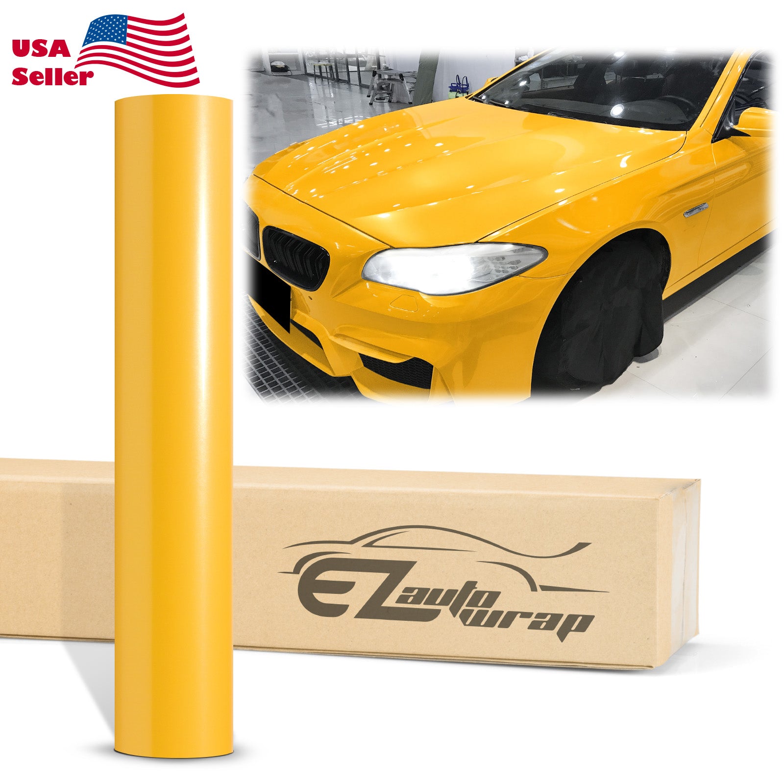 Super Gloss Metallic Cyber Yellow Vinyl Wrap