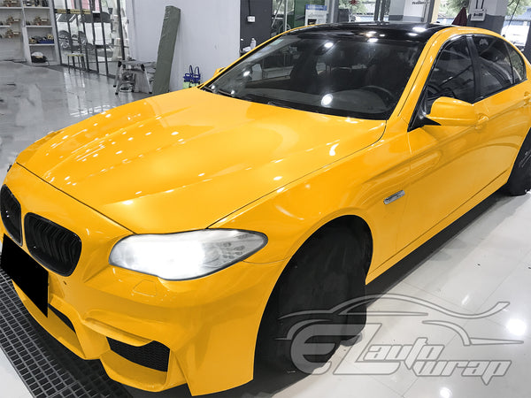 Super Gloss Metallic Cyber Yellow Vinyl Wrap