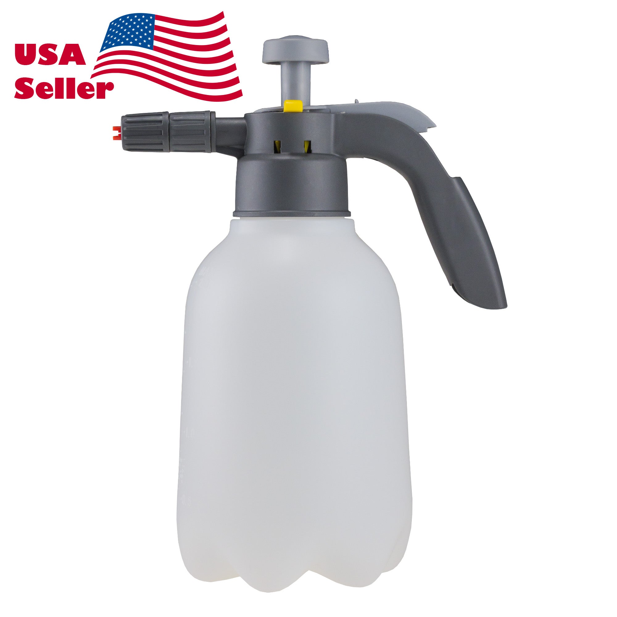 Manual Foaming Sprayer 2L White for Car Wash – Hand Pump Foam Cannon Bottle for Auto Detailing, Portable Pressure Spray Bottle for Car Shampoo & Cleaning