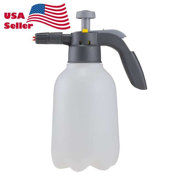 Manual Foaming Sprayer 2L White for Car Wash – Hand Pump Foam Cannon Bottle for Auto Detailing, Portable Pressure Spray Bottle for Car Shampoo & Cleaning