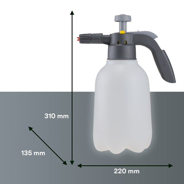 Manual Foaming Sprayer 2L White for Car Wash – Hand Pump Foam Cannon Bottle for Auto Detailing, Portable Pressure Spray Bottle for Car Shampoo & Cleaning