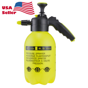 Manual Hand Pump Sprayer 2L Neon Yellow for Car Wash – Portable Pressure Spray Bottle for Auto Detailing, Wheels, Tires, and Window Cleaning - Mode B