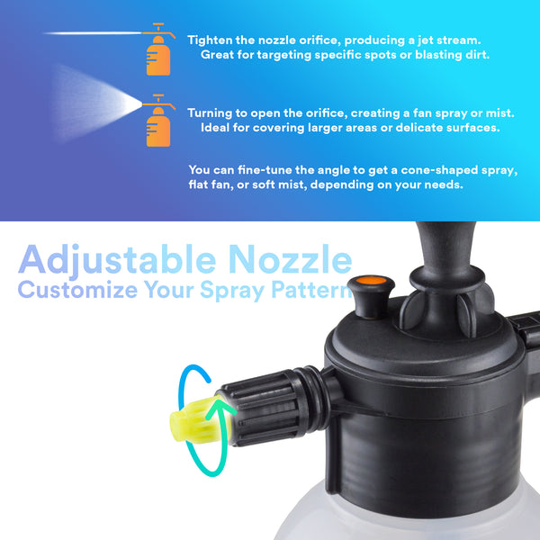 Manual Hand Pump Sprayer 2L for Car Wash – Portable Pressure Spray Bottle for Auto Detailing, Wheels, Tires, and Window Cleaning - Mode C