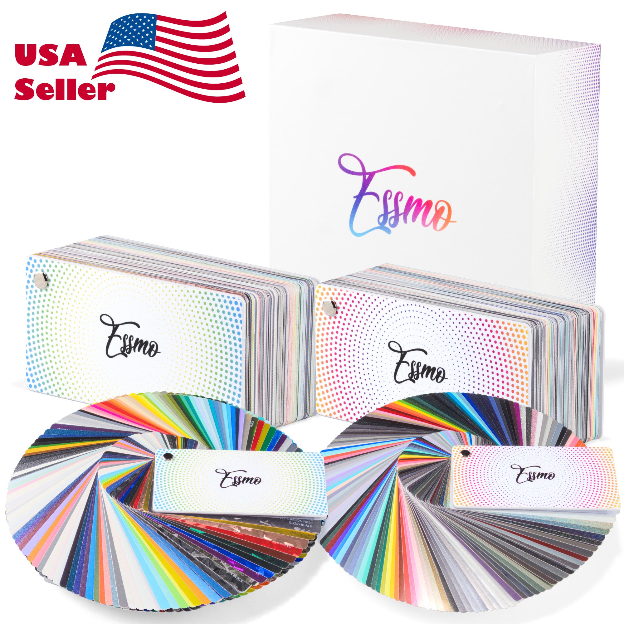 ESSMO Swatch Paper Backing Super Gloss Metallic PET Deck Book Auto Wrap Vinyl Wrapping Film