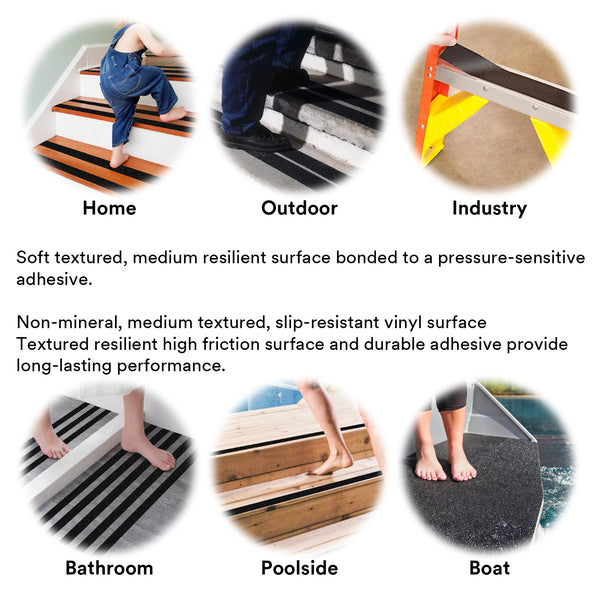 Anti Slip Traction Tape Safety Strips Sticker Adhesive (2" / 4" width)