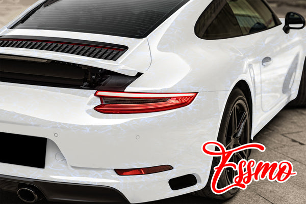 PET Marble Pearl Gloss White Blue Vinyl Wrap