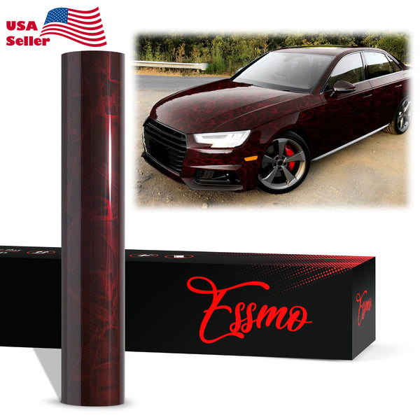 PET Marble Pearl Gloss Dark Red Vinyl Wrap