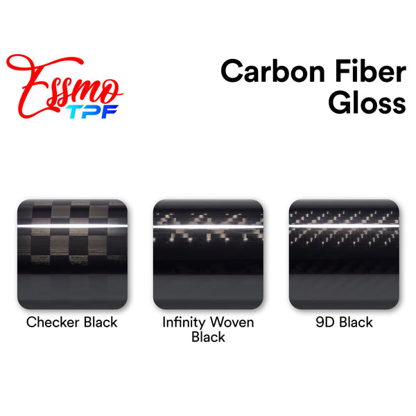 Nano TPF Carbon Fiber Gloss Checker Black Vinyl Wrap