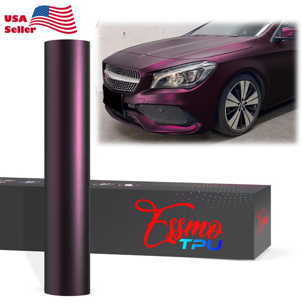 Matte Metallic Blackish Purple Dry Apply PPF TPU Paint Protection Film