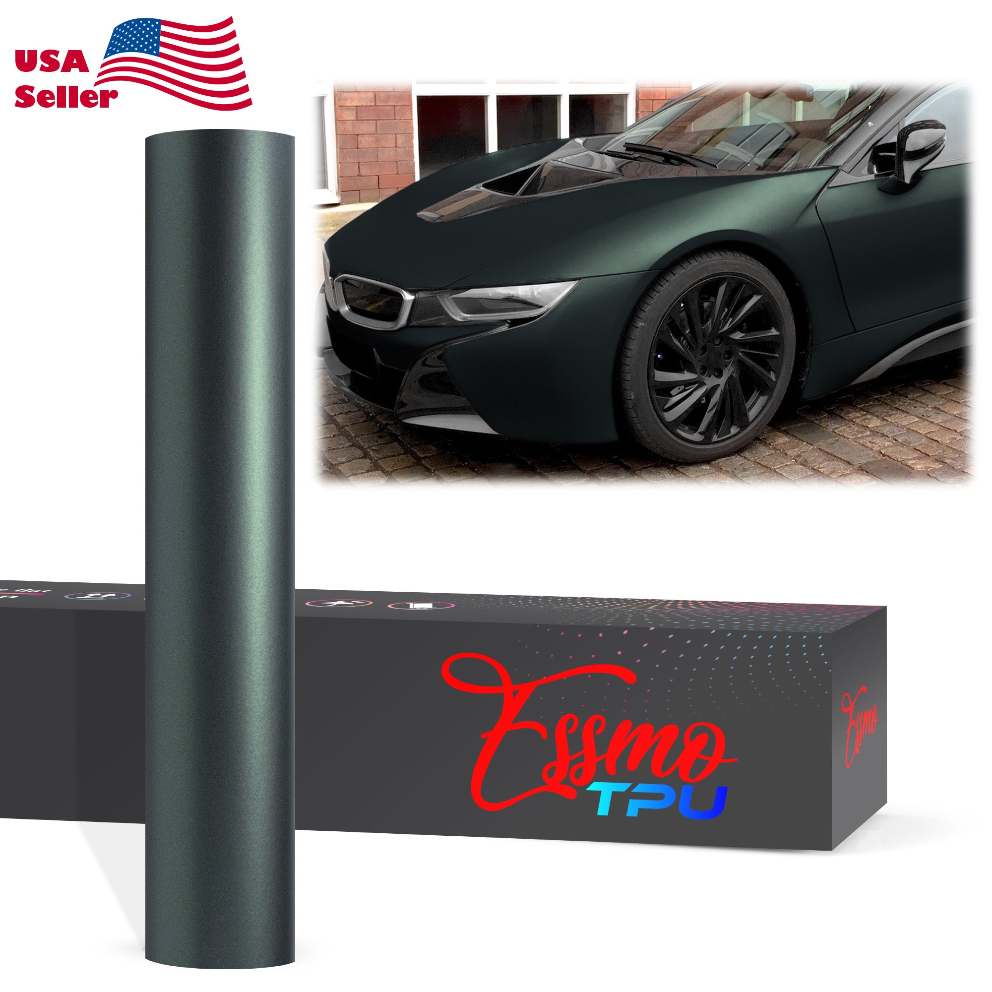 Matte Metallic Jasper Green Dry Apply PPF TPU Paint Protection