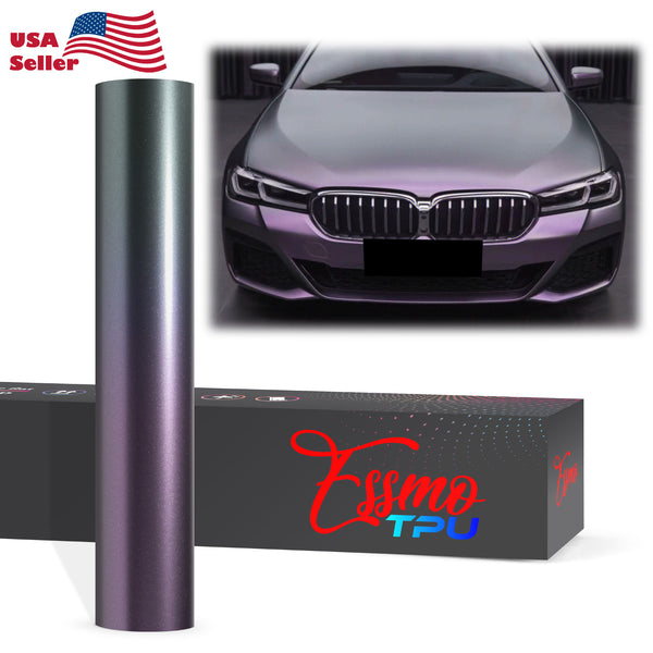 Matte Metallic Carpi Gray Purple Dry Apply PPF TPU Paint Protection Film