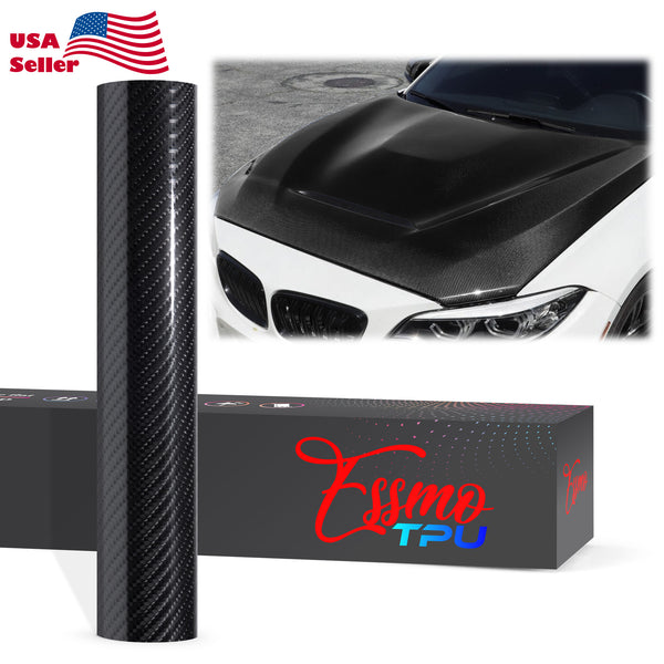 Carbon Fiber Gloss Black Dry Apply PPF TPU Paint Protection Film