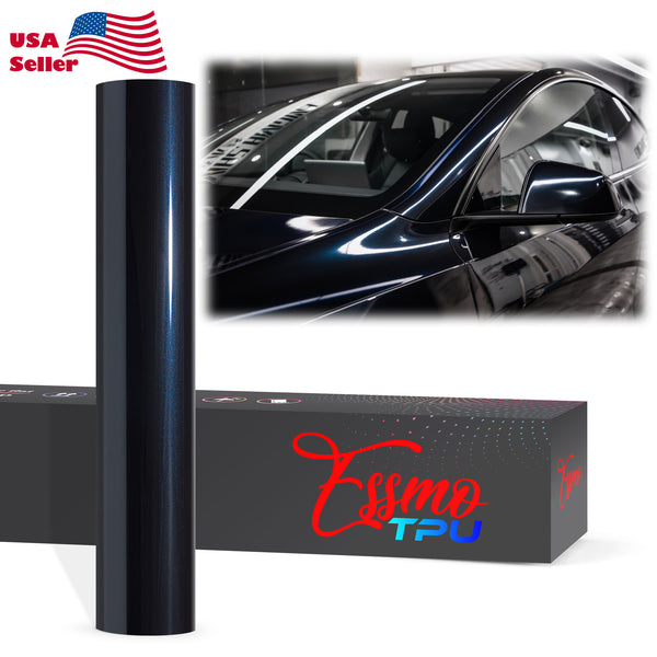 Gloss Metallic Azurite Black Dry Apply PPF TPU Paint Protection Film