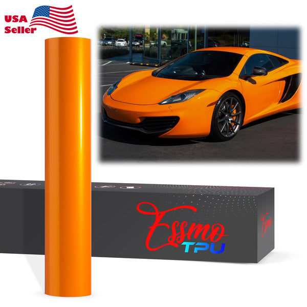 Gloss Metallic Racing Orange Dry Apply PPF TPU Paint Protection Film