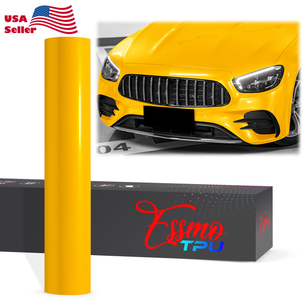 Gloss Metallic Volcanic Yellow Dry Apply PPF TPU Paint Protection Film