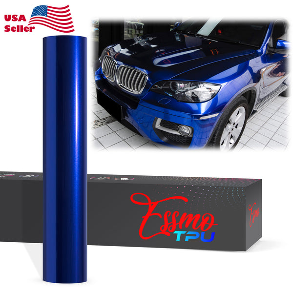 Gloss Metallic Sapphire Blue Dry Apply PPF TPU Paint Protection Film