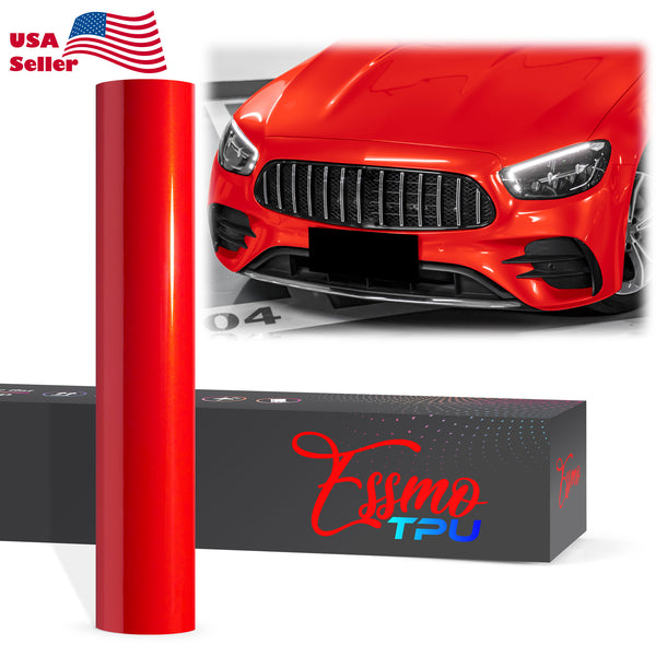 Gloss Metallic Flame Red Dry Apply PPF TPU Paint Protection Film