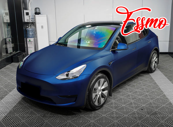 Matte Metallic Shadow Blue Dry Apply PPF TPU Paint Protection Film