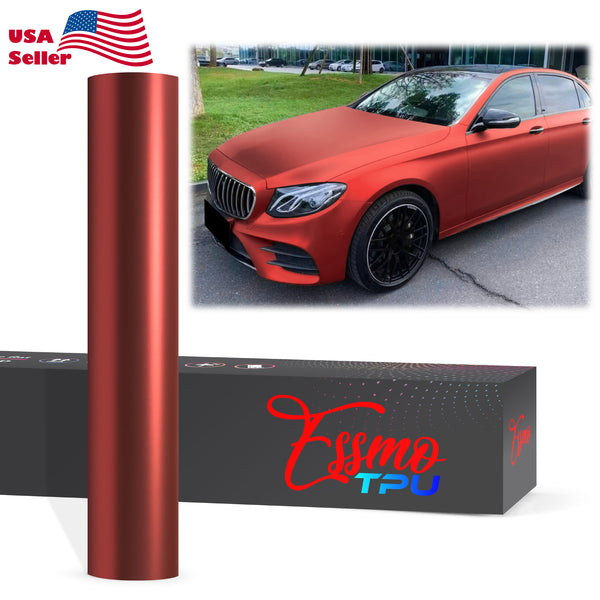 Matte Metallic Flame Red Dry Apply PPF TPU Paint Protection Film