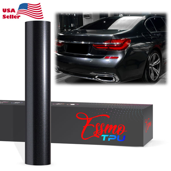 Gloss Metallic Charcoal Gray Dry Apply PPF TPU Paint Protection Film