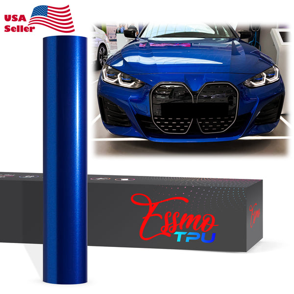 Gloss Metallic Intense Blue Dry Apply PPF TPU Paint Protection Film