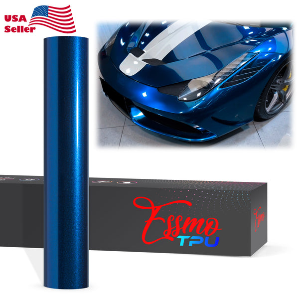 Gloss Metallic Diamond Blue Dry Apply PPF TPU Paint Protection Film