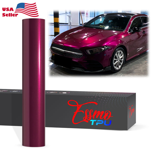 Gloss Metallic Plum Red Dry Apply PPF TPU Paint Protection Film