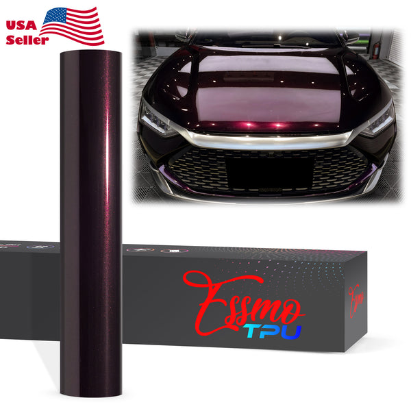 Gloss Metallic Wine Red Dry Apply PPF TPU Paint Protection Film
