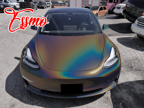 Laser Flip Satin Rainbow Gray Dry Apply PPF TPU Paint Protection Film