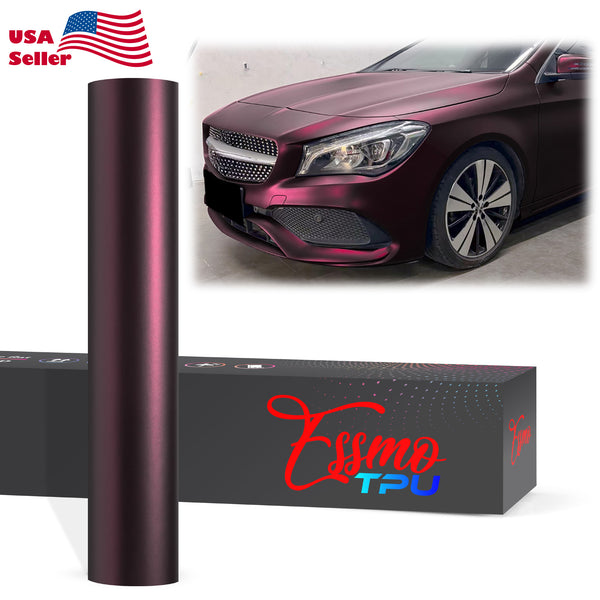 Matte Metallic Plum Purple Dry Apply PPF TPU Paint Protection Film