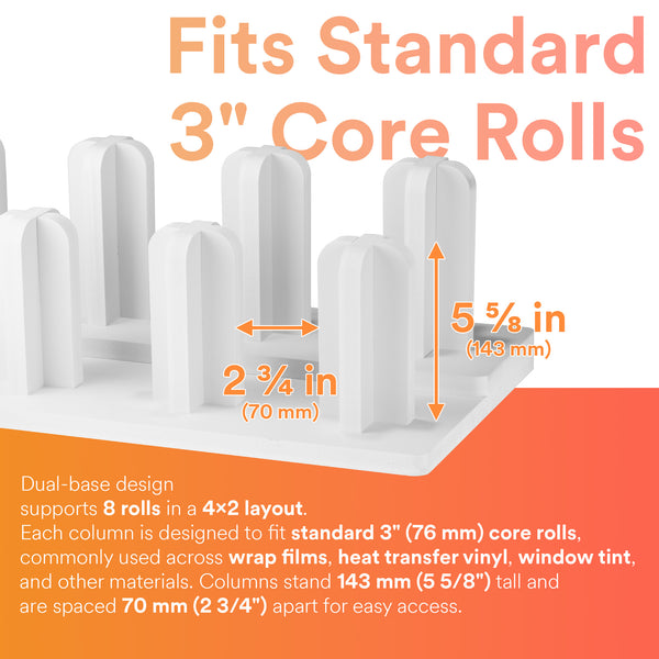 Vinyl Stand PVC White Rolling Floor Rack