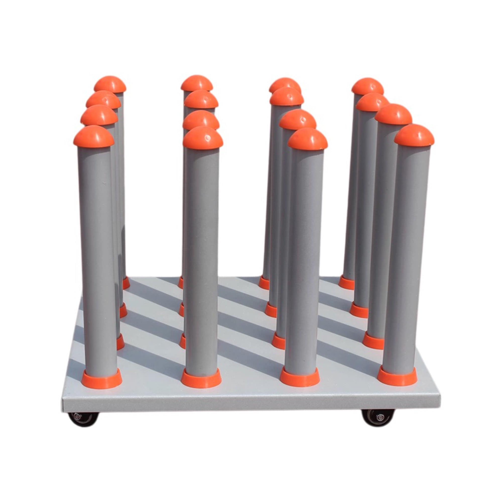 Vinyl Stand Wood White Rolling Floor Rack