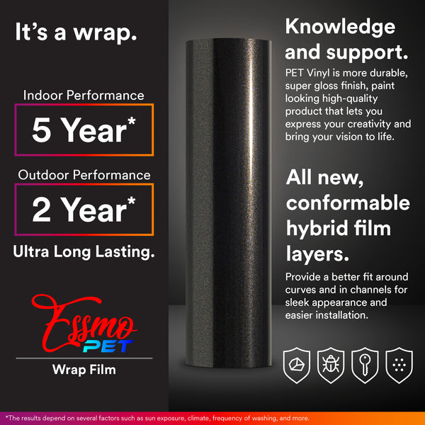 PET Super Gloss Metallic Bronze Vinyl Wrap